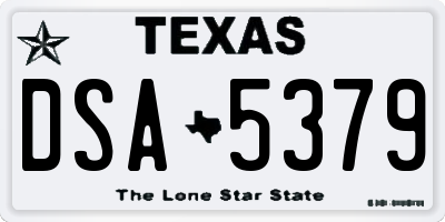 TX license plate DSA5379