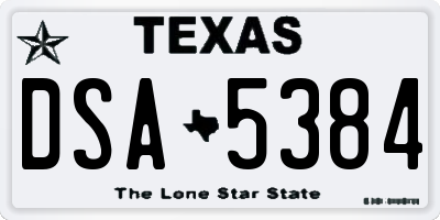 TX license plate DSA5384