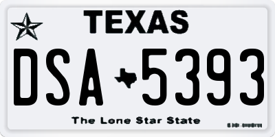 TX license plate DSA5393