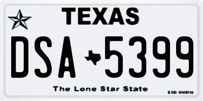 TX license plate DSA5399