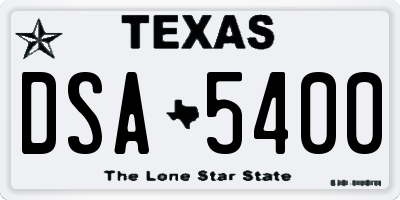 TX license plate DSA5400