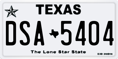 TX license plate DSA5404