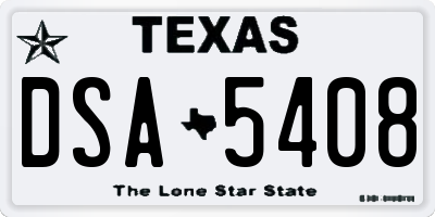 TX license plate DSA5408
