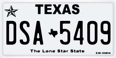 TX license plate DSA5409