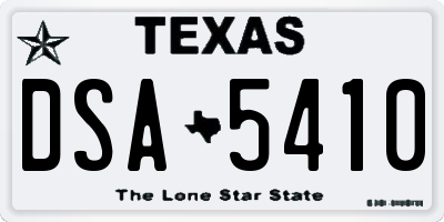 TX license plate DSA5410