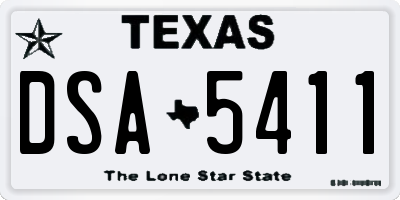 TX license plate DSA5411