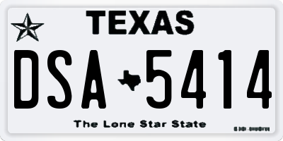 TX license plate DSA5414