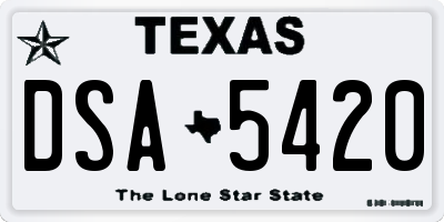 TX license plate DSA5420