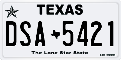 TX license plate DSA5421