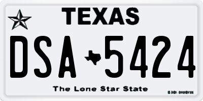 TX license plate DSA5424