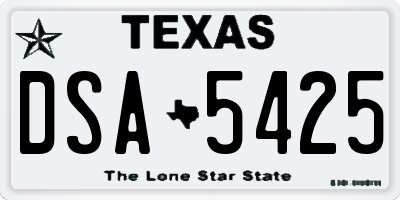 TX license plate DSA5425