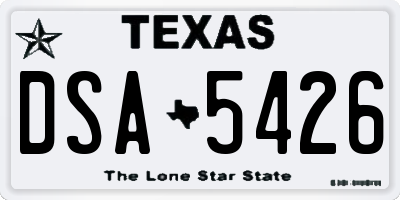 TX license plate DSA5426