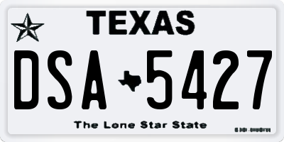 TX license plate DSA5427