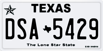 TX license plate DSA5429