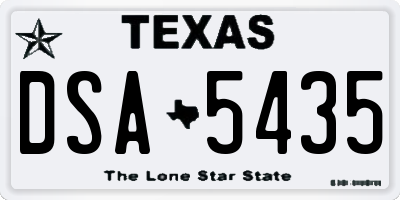 TX license plate DSA5435