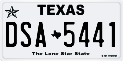 TX license plate DSA5441