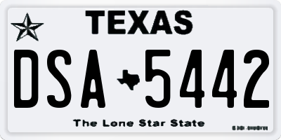 TX license plate DSA5442