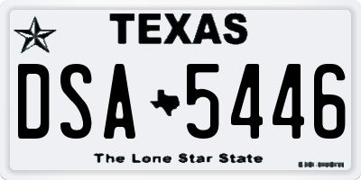 TX license plate DSA5446