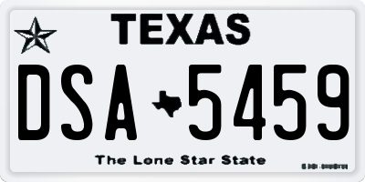 TX license plate DSA5459