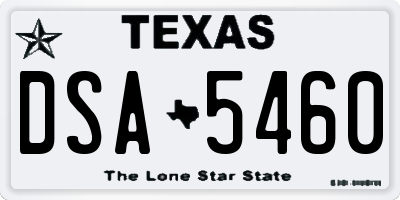 TX license plate DSA5460