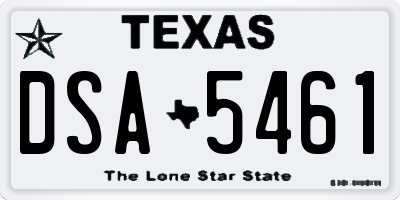 TX license plate DSA5461