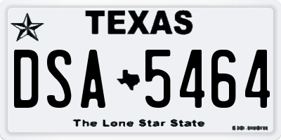 TX license plate DSA5464