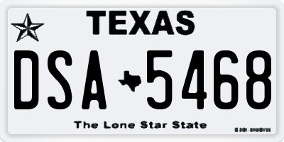 TX license plate DSA5468