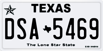 TX license plate DSA5469