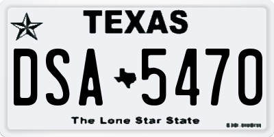 TX license plate DSA5470