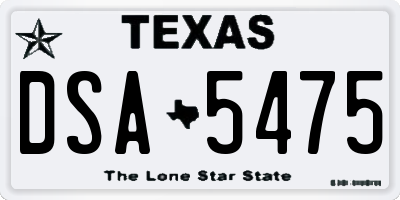 TX license plate DSA5475