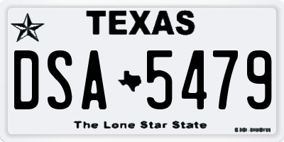 TX license plate DSA5479