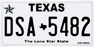 TX license plate DSA5482