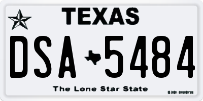 TX license plate DSA5484