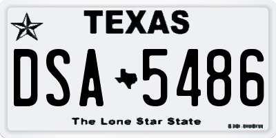 TX license plate DSA5486
