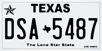 TX license plate DSA5487