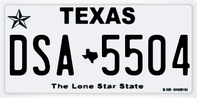 TX license plate DSA5504