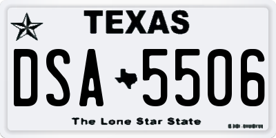 TX license plate DSA5506