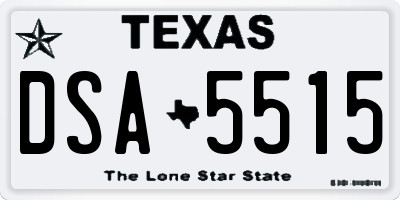 TX license plate DSA5515
