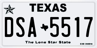 TX license plate DSA5517