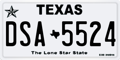 TX license plate DSA5524