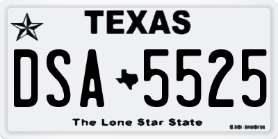 TX license plate DSA5525