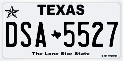 TX license plate DSA5527