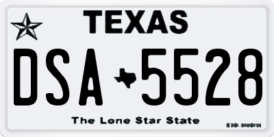 TX license plate DSA5528
