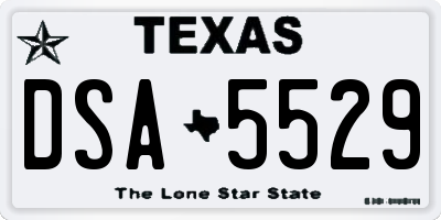 TX license plate DSA5529