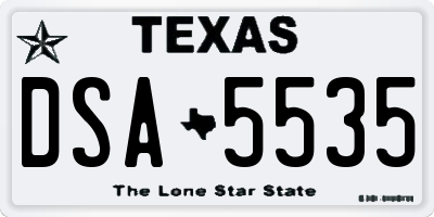 TX license plate DSA5535