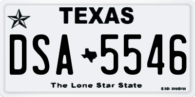 TX license plate DSA5546