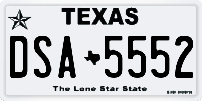 TX license plate DSA5552