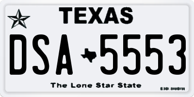TX license plate DSA5553