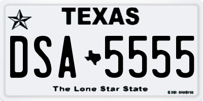 TX license plate DSA5555