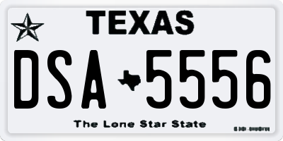 TX license plate DSA5556